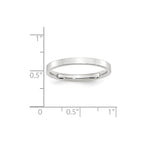 10k White Gold 2.5mm Standard Weight Flat Comfort Fit Wedding Band