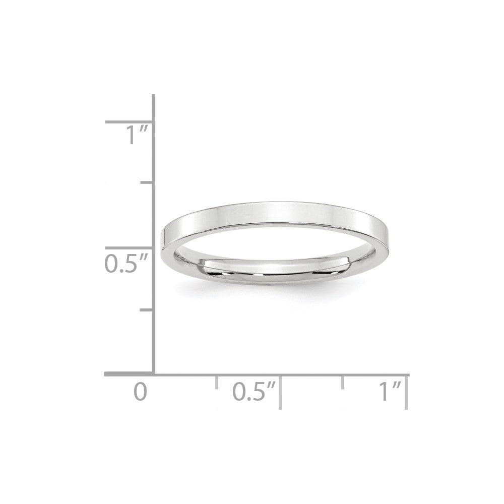 10k White Gold 2.5mm Standard Weight Flat Comfort Fit Wedding Band