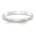 14k White Gold 2.5mm Standard Weight Flat Comfort Fit Wedding Band