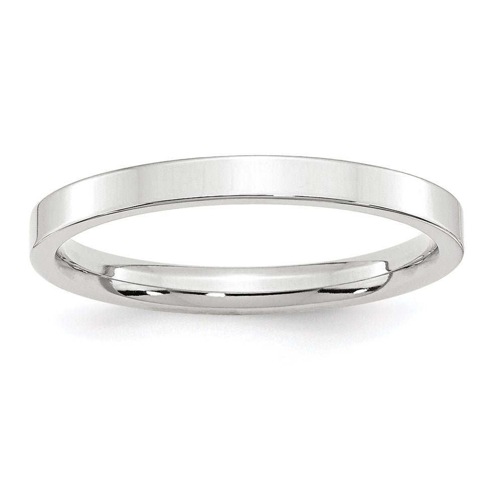 14k White Gold 2.5mm Standard Weight Flat Comfort Fit Wedding Band