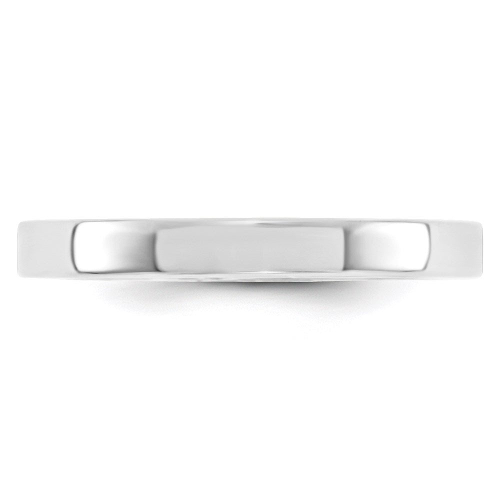 14k White Gold 3mm Standard Weight Flat Comfort Fit Wedding Band