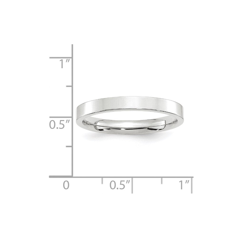 10k White Gold 3mm Standard Weight Flat Comfort Fit Wedding Band