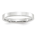 14k White Gold 3mm Standard Weight Flat Comfort Fit Wedding Band