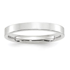 14k White Gold 3mm Standard Weight Flat Comfort Fit Wedding Band