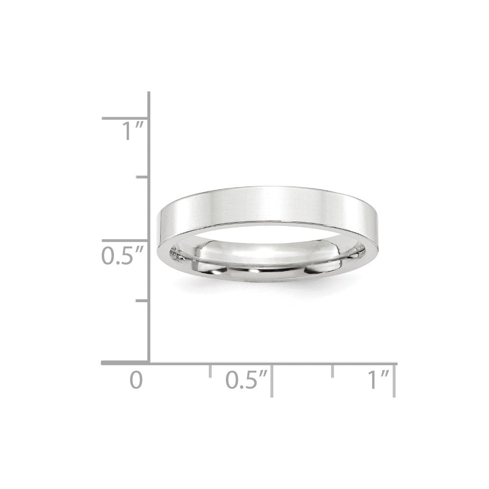 10k White Gold 4mm Standard Weight Flat Comfort Fit Wedding Band