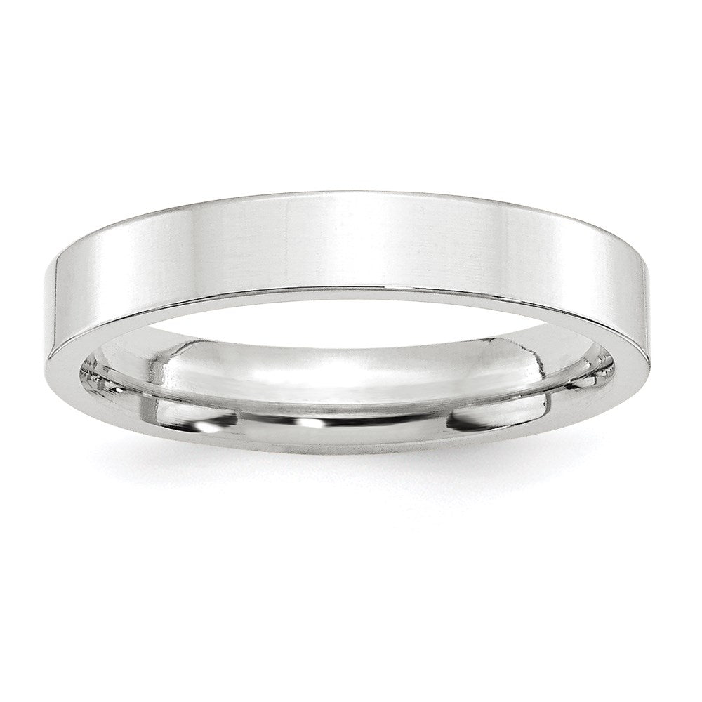 14k White Gold 4mm Standard Weight Flat Comfort Fit Wedding Band