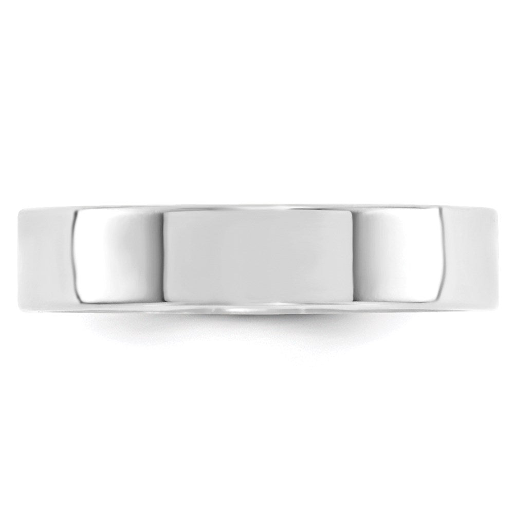 14k White Gold 5mm Standard Weight Flat Comfort Fit Wedding Band
