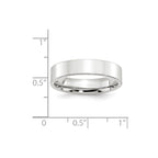 14k White Gold 5mm Standard Weight Flat Comfort Fit Wedding Band