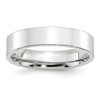 10k White Gold 5mm Standard Weight Flat Comfort Fit Wedding Band