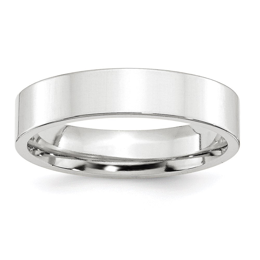 10k White Gold 5mm Standard Weight Flat Comfort Fit Wedding Band