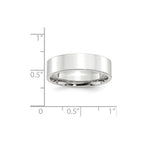 10k White Gold 6mm Standard Weight Flat Comfort Fit Wedding Band