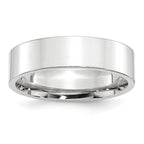 10k White Gold 6mm Standard Weight Flat Comfort Fit Wedding Band