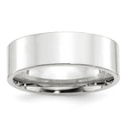 10k White Gold 7mm Standard Weight Flat Comfort Fit Wedding Band