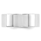 14k White Gold 8mm Standard Weight Flat Comfort Fit Wedding Band