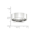 10k White Gold 8mm Standard Weight Flat Comfort Fit Wedding Band