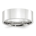 10k White Gold 8mm Standard Weight Flat Comfort Fit Wedding Band