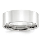 10k White Gold 8mm Standard Weight Flat Comfort Fit Wedding Band