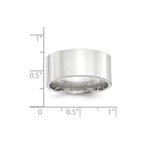 10k White Gold 10mm Standard Weight Flat Comfort Fit Wedding Band