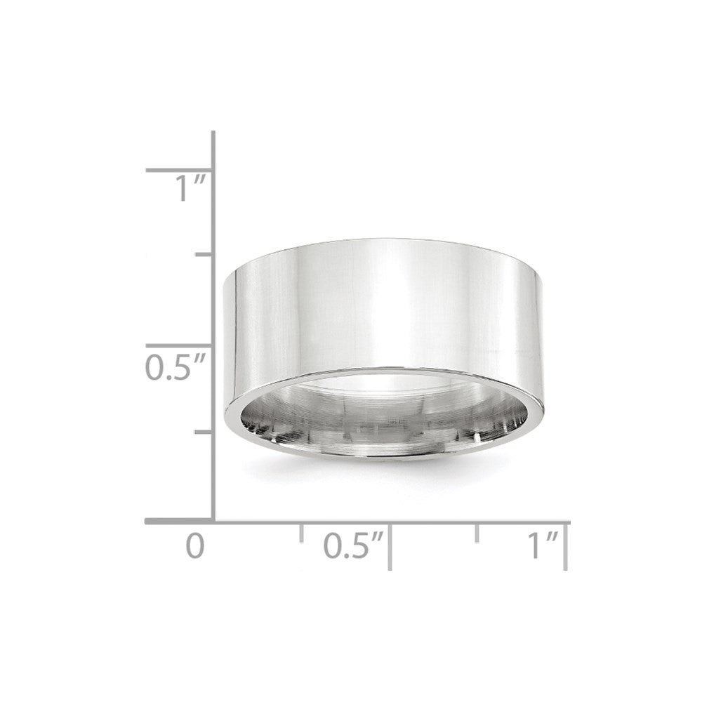 14k White Gold 10mm Standard Weight Flat Comfort Fit Wedding Band