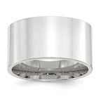 10k White Gold 12mm Standard Weight Flat Comfort Fit Wedding Band
