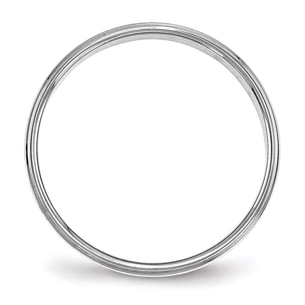 10k White Gold 4mm Flat with Step Edge Wedding Band