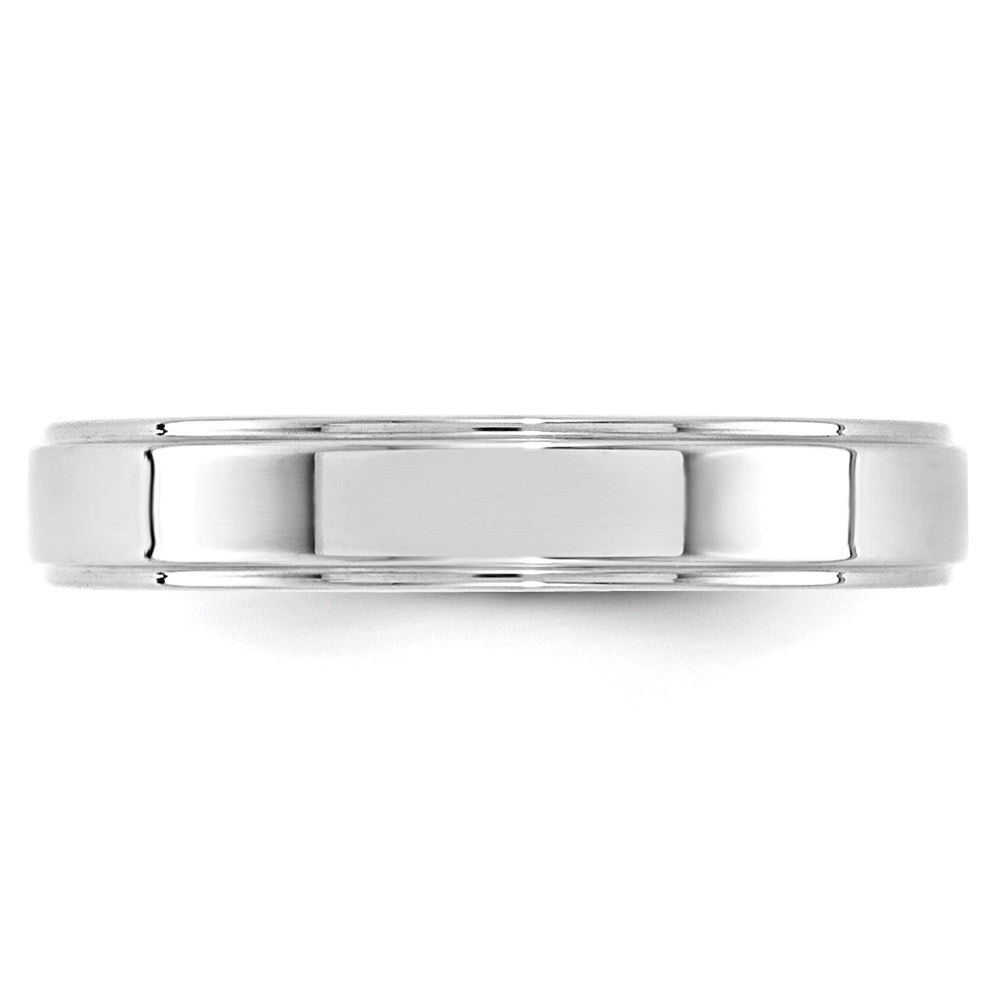 14k White Gold 4mm Flat with Step Edge Wedding Band