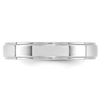 14k White Gold 4mm Flat with Step Edge Wedding Band