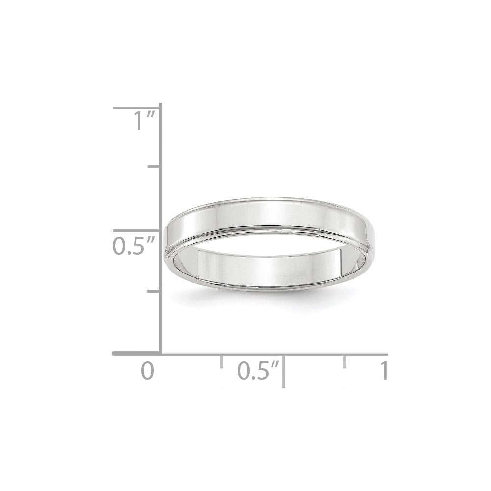 10k White Gold 4mm Flat with Step Edge Wedding Band