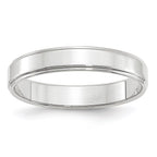 10k White Gold 4mm Flat with Step Edge Wedding Band