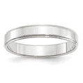 14k White Gold 4mm Flat with Step Edge Wedding Band