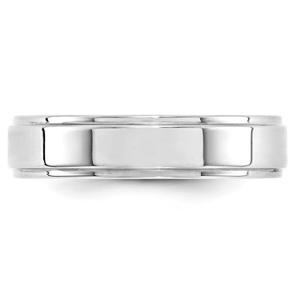 10k White Gold 5mm Flat with Step Edge Wedding Band