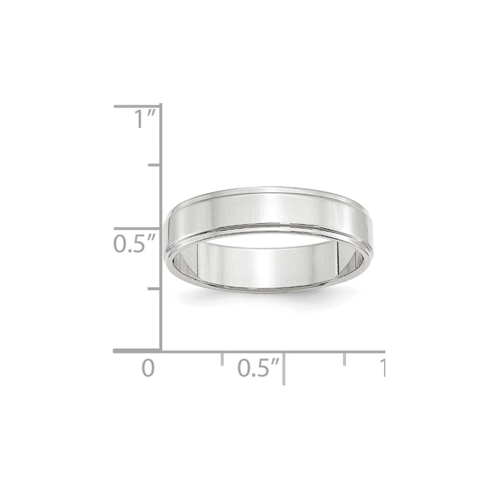 10k White Gold 5mm Flat with Step Edge Wedding Band