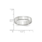 14k White Gold 5mm Flat with Step Edge Wedding Band