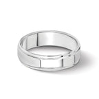 14k White Gold 5mm Flat with Step Edge Wedding Band
