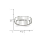 10k White Gold 6mm Flat with Step Edge Wedding Band