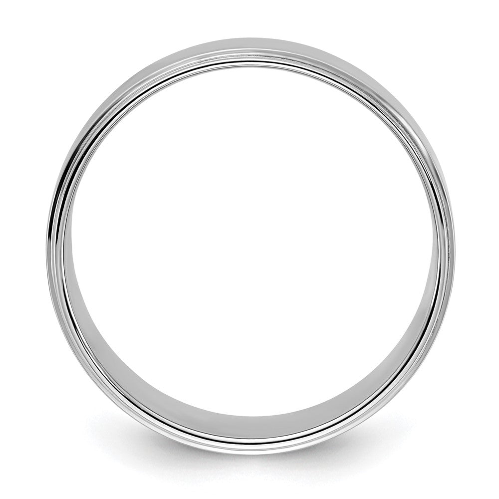 10k White Gold 8mm Flat with Step Edge Wedding Band