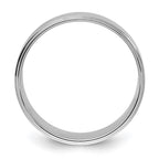 14k White Gold 8mm Flat with Step Edge Wedding Band