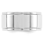 14k White Gold 10mm Flat with Step Edge Wedding Band