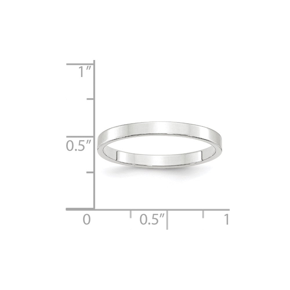 14k White Gold 2.5mm Lightweight Flat Wedding Band