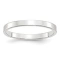 10k White Gold 2.5mm Lightweight Flat Wedding Band