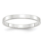 10k White Gold 2.5mm Lightweight Flat Wedding Band