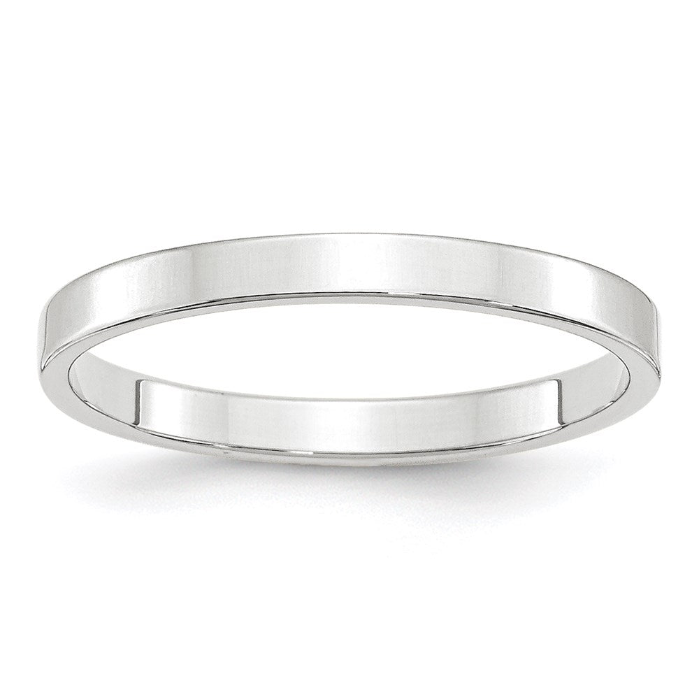 14k White Gold 2.5mm Lightweight Flat Wedding Band