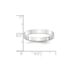 10k White Gold 3mm Lightweight Flat Wedding Band