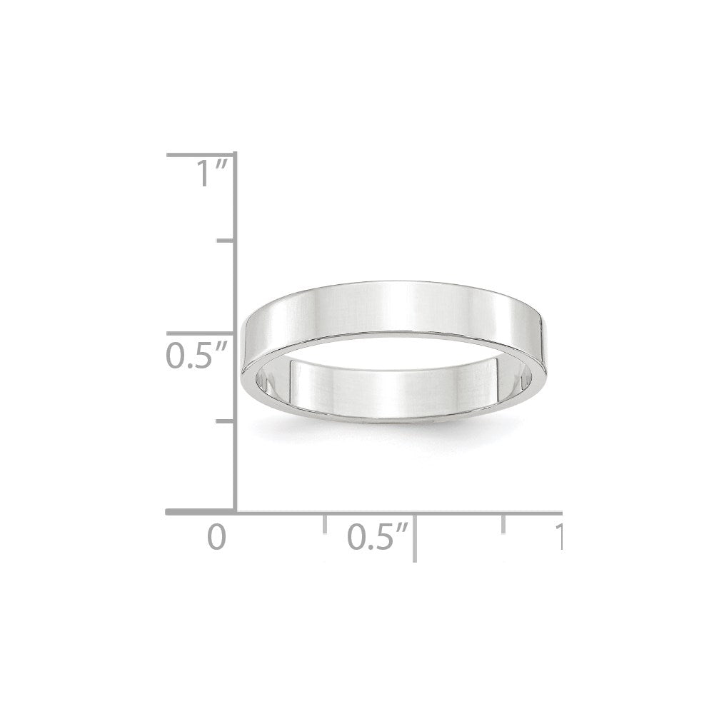 14k White Gold 4mm Lightweight Flat Wedding Band