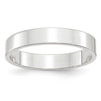 10k White Gold 4mm Lightweight Flat Wedding Band