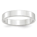 14k White Gold 4mm Lightweight Flat Wedding Band