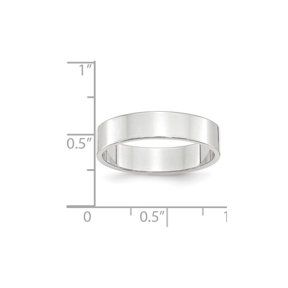 10k White Gold 5mm Lightweight Flat Wedding Band