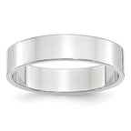 10k White Gold 5mm Lightweight Flat Wedding Band