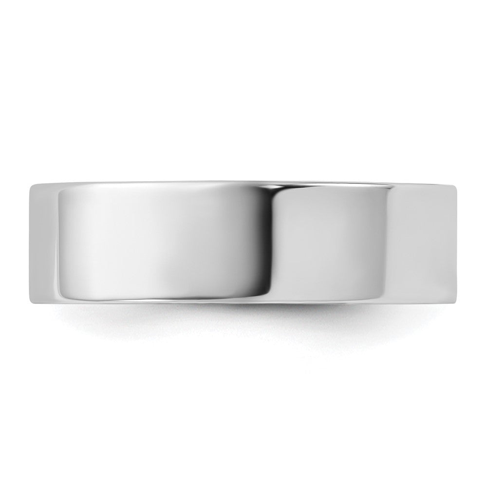 14k White Gold 6mm Lightweight Flat Wedding Band