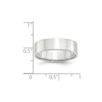 10k White Gold 6mm Lightweight Flat Wedding Band